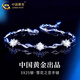 中國黃金（CHINA GOLD）S925銀手鏈女士輕奢六芒星首飾品手串紀念日結婚送女朋友生日禮物 京速達*六芒星手鏈【藍】-中金禮盒