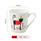 思佰得陶瓷杯骨瓷奶杯家用創(chuàng)意馬克杯ins簡約情侶杯辦公室卡通杯子 小貓
