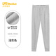夫尼保羅保暖褲男雙層加絨加厚單件保暖打底褲萊卡棉質(zhì)中腰時(shí)尚保暖秋褲 淺灰色 175(XL)