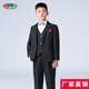 蘿卜唄唄 新款胖童西裝套裝兒童禮服花童西服主持人服裝鋼琴表演服演出服男童胖孩正裝胖版大碼王子服演講服 黑色五件套（外套+馬甲+褲子+領(lǐng)結+胸花） 160碼建議體重100-115斤