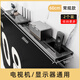 穗匠機頂盒置物架電視機上方放置架加厚碳鋼路由器遙控器收納架免打孔 60x7cm【2個(gè)實(shí)惠裝】 黑色-拆裝即用-無(wú)需組裝