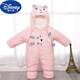 迪士尼（Disney）品牌新生兒冬季羽絨棉連體衣嬰兒外出服棉衣套裝寶寶包腳保暖抱衣 粉色小熊 80cm 80建議6-10個(gè)月
