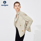 納維凱爾意大利小帆船女士短款風(fēng)衣雙排扣經(jīng)典外套2331503501 燕麥咖 L 