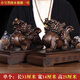 鼎迷 實(shí)木雕貔貅擺件工藝品皮休開(kāi)業(yè)送禮品客廳玄關(guān)商鋪高檔裝飾禮物 小號(hào)黑檀木 貔貅一對(duì)