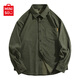 名創(chuàng  )優(yōu)品（MINISO）燈芯絨長(cháng)袖襯衫男2025新款美式重磅休閑工裝外套男生秋冬加絨衣服 橄欖綠(純色) M 170(男女同款)