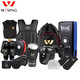 九日山散打護(hù)具套裝訓(xùn)練拳套護(hù)胸頭盔護(hù)襠護(hù)腿護(hù)齒護(hù)腳背武術(shù)搏擊護(hù)具 黑色12件套 XL
