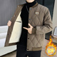 茄克斯棉衣男士冬季新款韓版潮流休閑寬松加絨加厚保暖棉服外套男裝小襖 咖色 XL