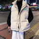 男士馬甲秋冬季新款潮牌坎肩寬松大碼加厚青少年保暖外套男百搭潮 象牙白 XL