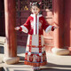 安妮優(yōu)兒漢服女童拜年服冬季加厚兒童過(guò)新年喜慶衣服秋冬裝 紅色 120