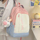 威納登兒童雙肩包女小學(xué)生輕便補課研學(xué)書(shū)包戶(hù)外旅游出行撞色可愛(ài)小背包 粉色大號（不帶掛件）