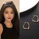 蕉夏金色耳環(huán)女2024新款日韓網(wǎng)紅簡(jiǎn)約耳圈高級(jí)感生日禮物復(fù)古耳飾 金色耳環(huán)