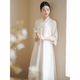 初蟬衣事新中式茶服女夏季2025新款禪意仙氣飄逸氣質(zhì)國風(fēng)旗袍連衣裙 白色 S （現貨）
