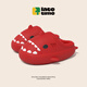 LATE TIME兒童棉拖鞋秋冬女童室內靜音防水防滑棉拖鞋家居親子寶寶鯊魚(yú)棉鞋 紅色 內長(cháng)15cm 【150】適合腳長(cháng)約14cm