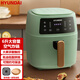 HYUNDAI韓國空氣炸鍋家用液晶大觸屏款智能全自動(dòng)無油低脂電炸鍋可預(yù)約定時(shí)保溫薯?xiàng)l機(jī) 6升大容量 6升可預(yù)約可保溫款淺綠