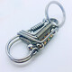 京匠手工鑰匙扣男士掛件不銹鋼鑰匙扣掛件定制汽車(chē)鑰匙鏈個(gè)性禮品 轉運珠三道絲鋼款 單扣無(wú)掛件