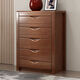 寶帝歐實(shí)木斗柜中式客廳臥室抽屜式儲物收納柜橡膠木簡(jiǎn)約五斗櫥柜 胡桃色 五斗柜[76*42*106CM]