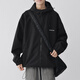 慕林初客美式上衣外套男款春秋日系工裝戶(hù)外夾克情侶機能潮牌痞帥褂子 黑色 XL