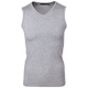 拓品 純棉v領(lǐng)寬肩背心男無(wú)袖打底衫夏季運動(dòng)上衣服健身緊身坎肩汗背心 麻灰色 M /175（歐版）
