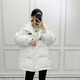 浪莎克萊因藍羽絨服女中長(cháng)款2023年新款冬裝寬松收腰小眾設計感厚外套 白色 S 適合80-135斤