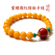 她世代【七夕禮物】8MM天然蜜蠟圓珠手串 老蜜琥珀南紅翡翠轉(zhuǎn)運珠手鏈 南紅款(866619) 綠松配件