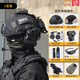 戰術(shù)兵FAST黑色夜視儀套裝作訓玻璃鋼防暴訓練戰術(shù)頭盔 C套餐(盔罩默認黑色，顏色備注)