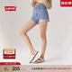 Levi's李維斯女士高腰直筒高腰直筒時(shí)尚復(fù)古氣質(zhì)休閑條紋牛仔短褲 藍(lán)白條紋 27