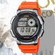 卡西歐（CASIO）Casio大表盤運(yùn)動(dòng)夜光復(fù)古多功能防水AE-1000WD-1A 2A 3A 4A電子表 AE-1000W-4B 【附加貼膜】