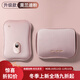 小米適用智能熱水袋充電式防爆暖水袋暖寶寶電暖寶 數(shù)顯排氣-櫻花粉絨套+防爆夾