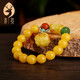 木覺(jué)（MUJUE）蜜蠟手串牡丹DIY貔貅女款玉石琥珀雞油黃轉運玉珠手鏈