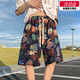肯奈迪沙灘褲男短褲夏季寬松大褲衩睡覺(jué)休閑可下水冰絲透氣五分褲 沙灘褲男-花色 【155CM-163CM】L碼
