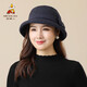 稻草人女士帽子氣質(zhì)優(yōu)雅漁夫帽秋冬季新款時(shí)尚百搭保暖盆帽時(shí)尚洋氣 藏青色