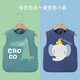 趣沿寶寶背心式防水公主罩衣嬰兒童無(wú)袖反穿夏季吃飯圍兜薄款透氣可愛(ài) 【圍兜2件裝】綠恐龍+藍小象 110 碼 建議身高 95-105cm