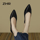 ZHR單鞋女優(yōu)雅氣質(zhì)粗跟職場(chǎng)皮鞋子女時(shí)尚通勤樂(lè)福鞋女 Y625 黑色 37 