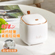 ABEPC桌面垃圾桶4L按壓式彈蓋辦公桌北歐風(fēng)小號(hào)垃圾桶收納筒白金