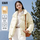 森馬（Semir）【90%鵝絨絨子】羽絨服女短款百搭純色冬季輕盈柔暖外套 淡黃(白鵝絨)31401 155/80A/S