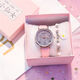 流沙星空手表女ins風(fēng)櫻花粉小清新學(xué)生韓版簡(jiǎn)約輕奢小眾女生閨蜜 粉色 手表+盒子+手鏈+電池