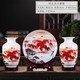 梓琦景德鎮(zhèn)陶瓷器粉彩三件套客廳擺件家居酒柜玄關(guān)房間電視柜書(shū)房花瓶 鴻運(yùn)當(dāng)頭三件套+龍架+木底座 31cm
