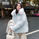 雪中飛羽絨服女短款狐貍毛領(lǐng)小個(gè)子青春百搭外套 藍色 M