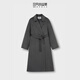 三只小山羊 【楊冪同款】經(jīng)典123 超細 雙面100純羊絨 大衣長(cháng)款女 云錦灰 S