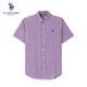 U.S. POLO ASSN.男士短袖襯衫男夏季商務(wù)休閑格子襯衣百搭中青年內(nèi)搭男裝