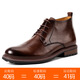 CAPLOST意大利阿美咔嘰馬丁靴頭層牛皮男士冬季加絨男靴英倫復古工裝靴 咖啡 皮里 40 (250mm)