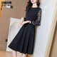 莎妮朵羅大碼女裝胖mm連衣裙春裝新款胖人顯瘦款加肥加大雪紡打底裙16311 黑色 5XL建議180-200斤穿著(zhù)