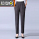 東方鴨中年女裝女褲長(cháng)褲哈倫褲女高腰四面彈力寬松寬松休閑褲女老年褲子 灰色 格子 夏季薄款 2XL建議110-125斤