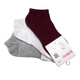 Balen新款班尼女襪路純色休閑女款短筒襪棉防臭舒適女襪子 灰色/白色/栗紅(3雙新短女) 均碼 33-39的腳穿