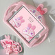殼師傅ipad6可愛兔子保護殼9.7英寸6代平板支架a1893液態(tài)親膚硅膠iPad5電腦a1822殼 雙手提(可愛兔粉色)帶支架 2018ipad9.7（第6代）