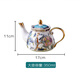 INGRI（英格麗）歐式輕奢高檔描金茶壺咖啡杯碟套裝客廳家用杯具水具過(guò)濾器骨瓷單人子母壺套裝 翡翠-小茶壺-安全包裝
