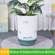 慕景瓷業(yè)新中式簡(jiǎn)約陶瓷大花盆創(chuàng  )意個(gè)性現代水墨天堂鳥(niǎo)發(fā)財樹(shù)大盆栽通用 高腰豎條紋山水特大號+托盤(pán)墊片