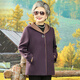羅蒙（ROMON）老年人女秋裝奶奶毛呢外套60歲70媽媽裝春秋呢子大衣老人太太衣服 紫色 (上衣) L