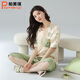 帕美琪睡衣女夏季純棉短袖圓領(lǐng)甜美寬松家居服青年簡(jiǎn)約七分褲套裝可外穿 7226 L (160) 105-120斤