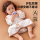 維尼酷克嬰兒睡衣春秋純棉嬰幼兒小月齡護(hù)肚長袖連體衣服寶寶開扣防踢睡袍 小象蘑菇 80